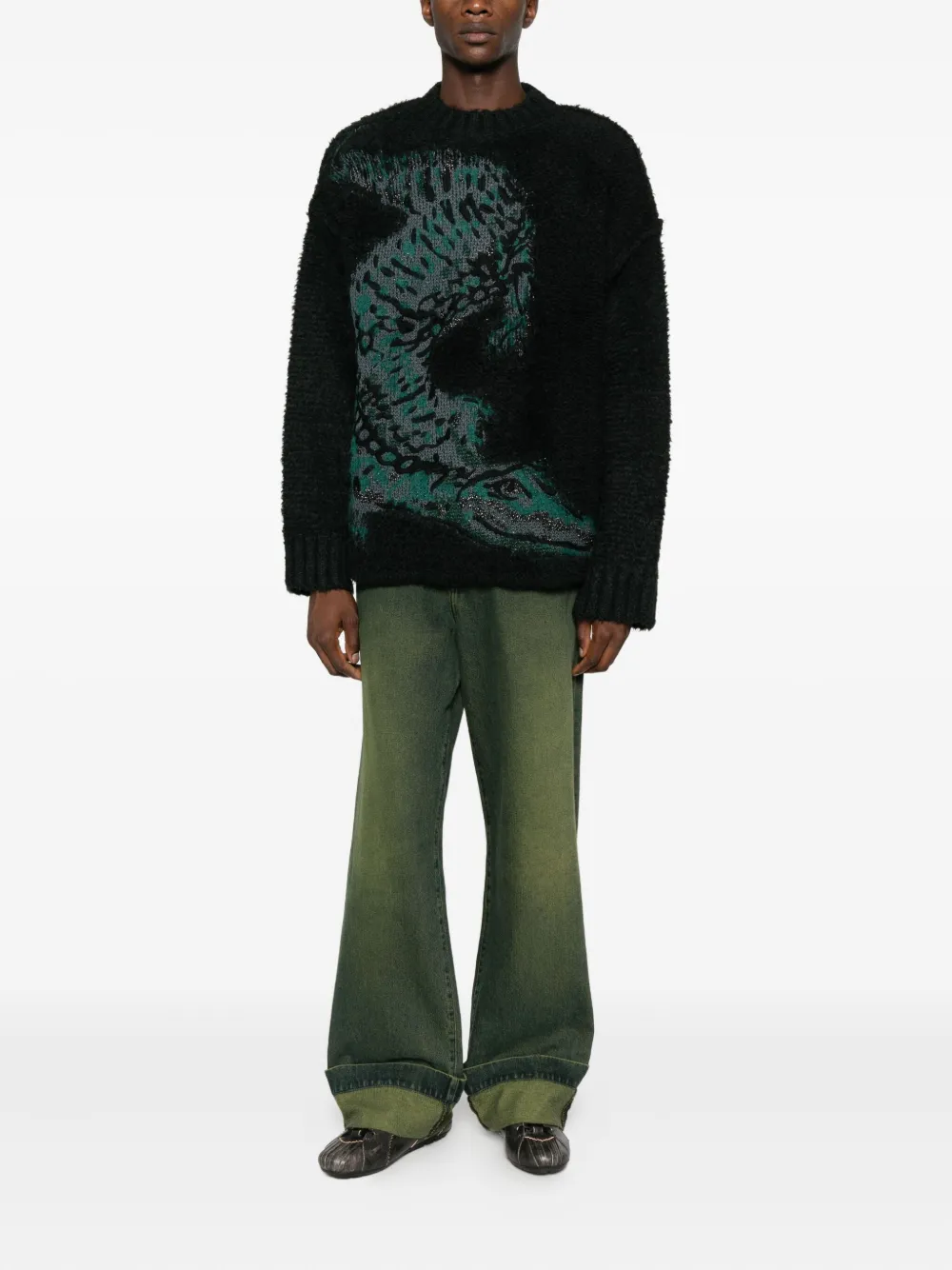 Lacoste Trui met jacquard - Zwart