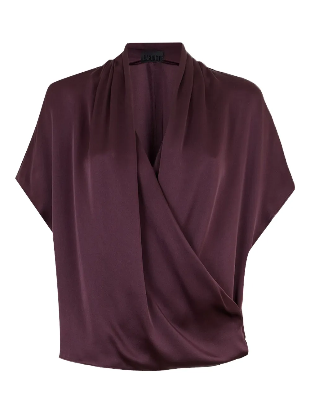 LAPOINTE blusa drapeada con cuello en V | rojo | Image 1