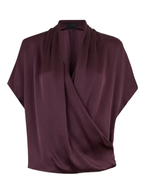 LAPOINTE blusa drapeada con cuello en V