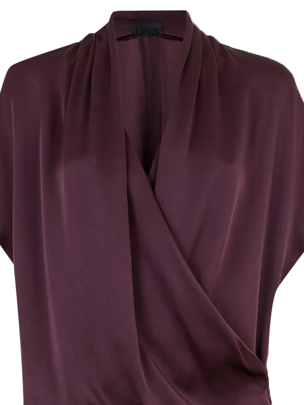 Lapointe Draped-front V-neck Blouse In Brown
