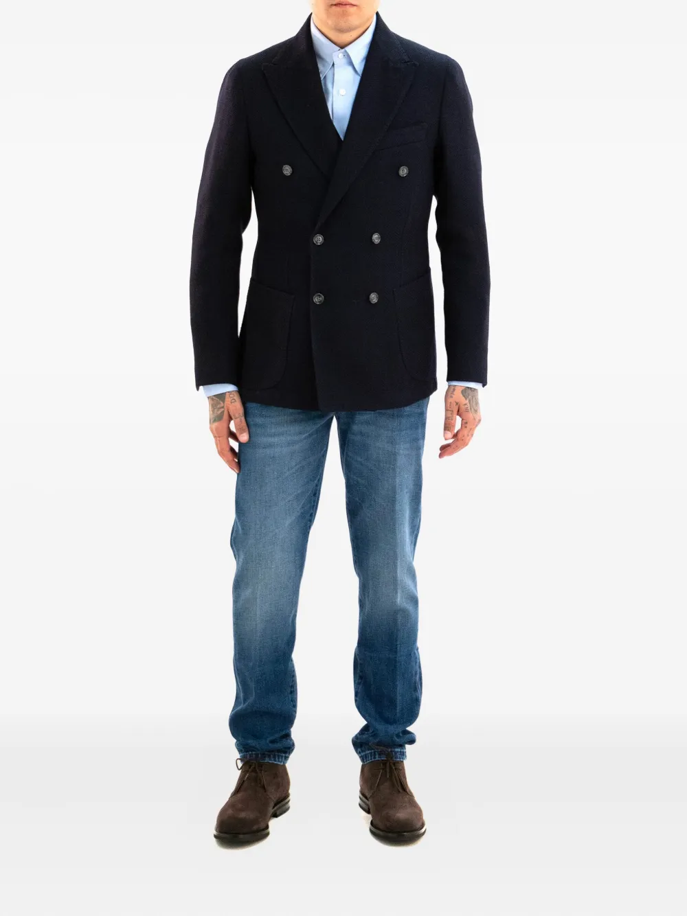 Barba double-breasted herringbone jacket | Blazers | Image 2