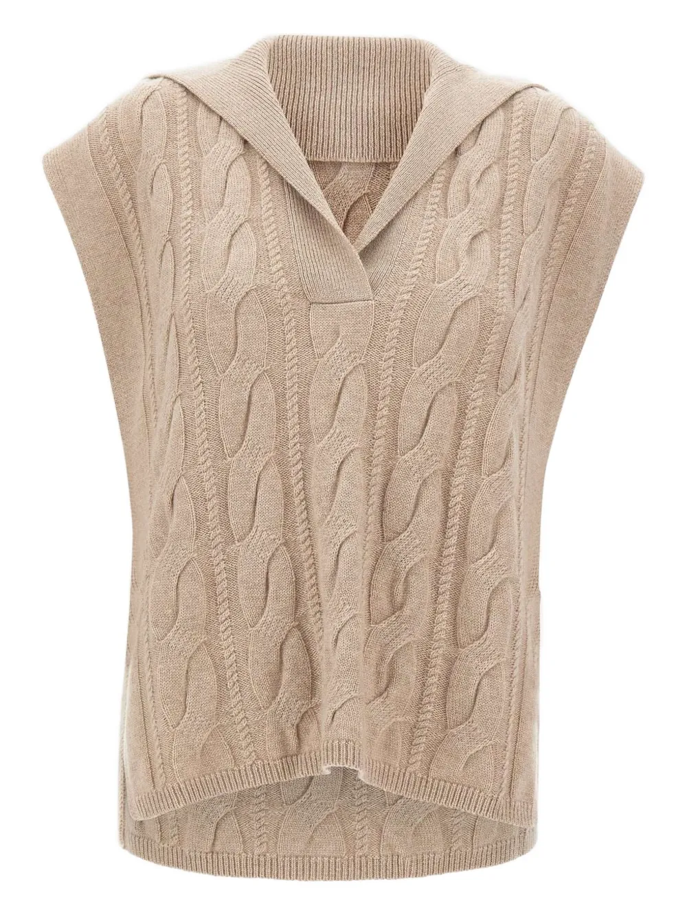 Max Mara polo-collar cable-knit vest | Neutrals | Image 1