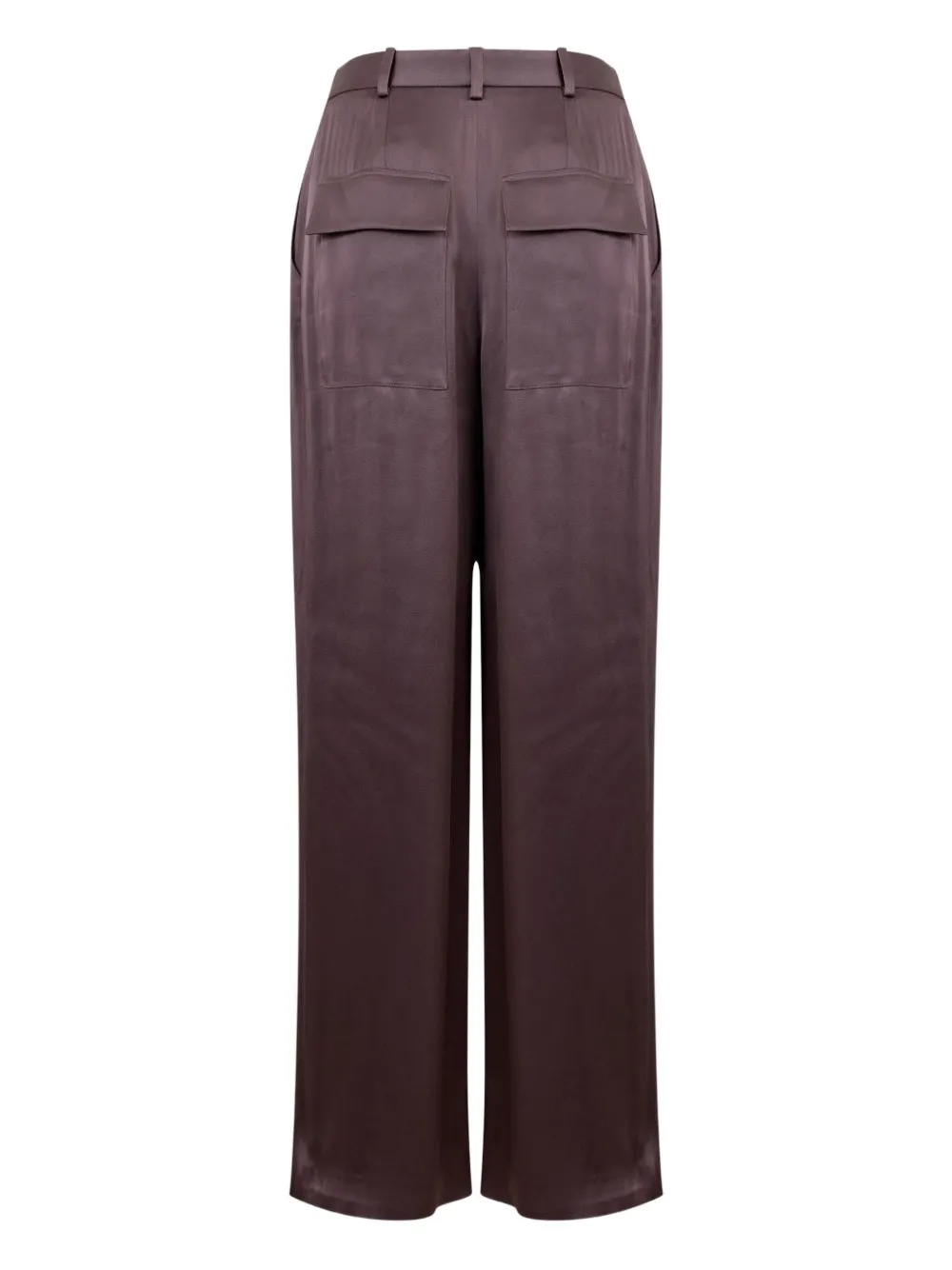 Lapointe Front-pleat Satin-effect Trousers In Brown