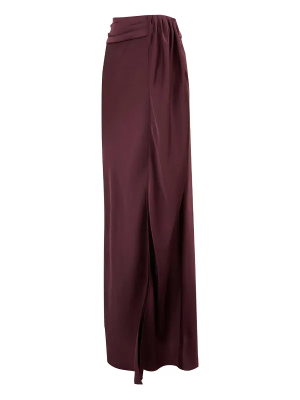 LAPOINTE Asymmetric Draped Maxi Skirt | Red | FARFETCH