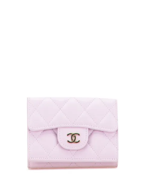 CHANEL Pre-Owned 2021-2025 CC Quilted Caviar Compact Flap Wallet small wallets