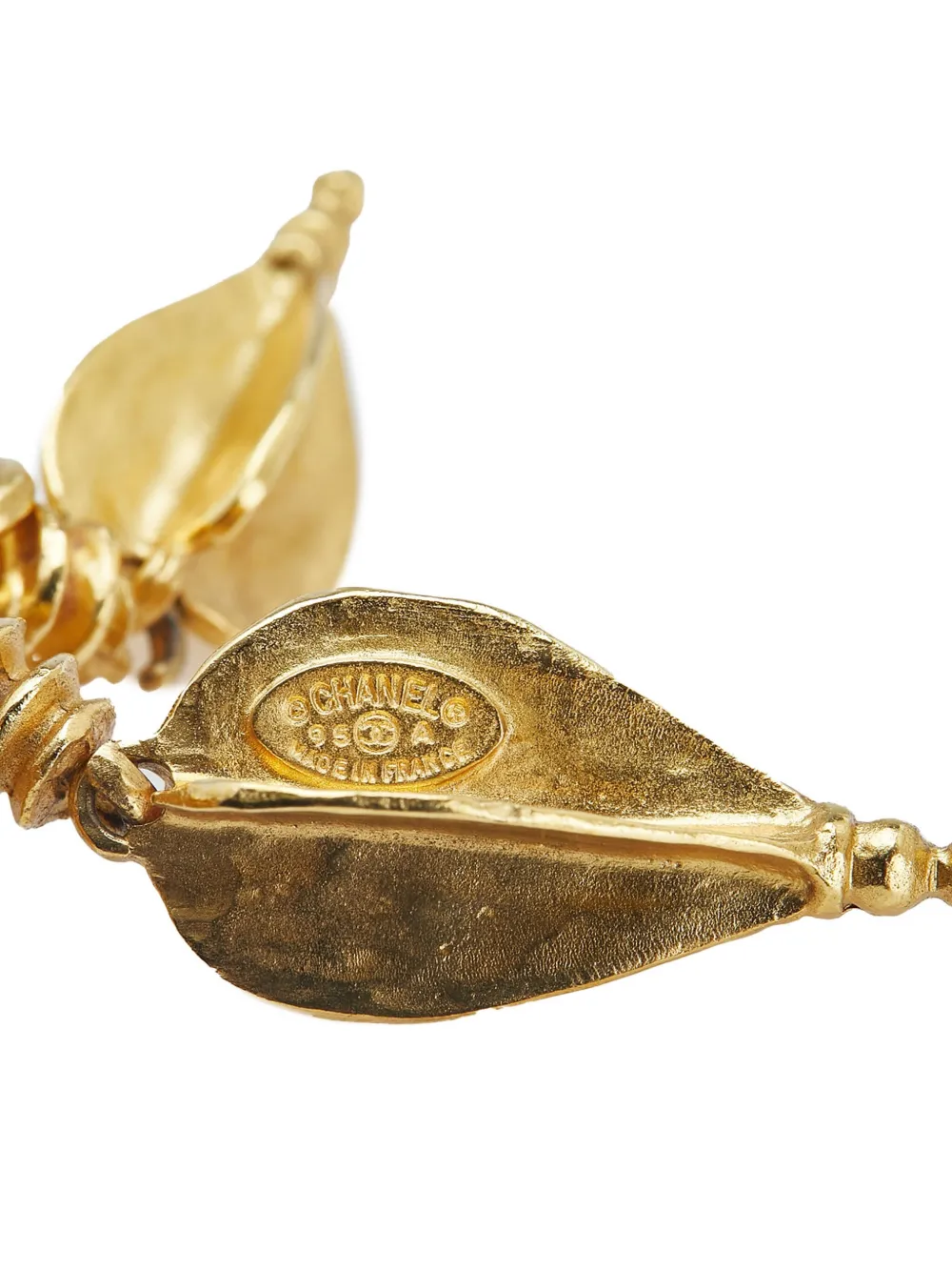 Pre-owned Chanel 1995 Cc Gold Plated Fretwork Fringe Brooch Costume Brooch