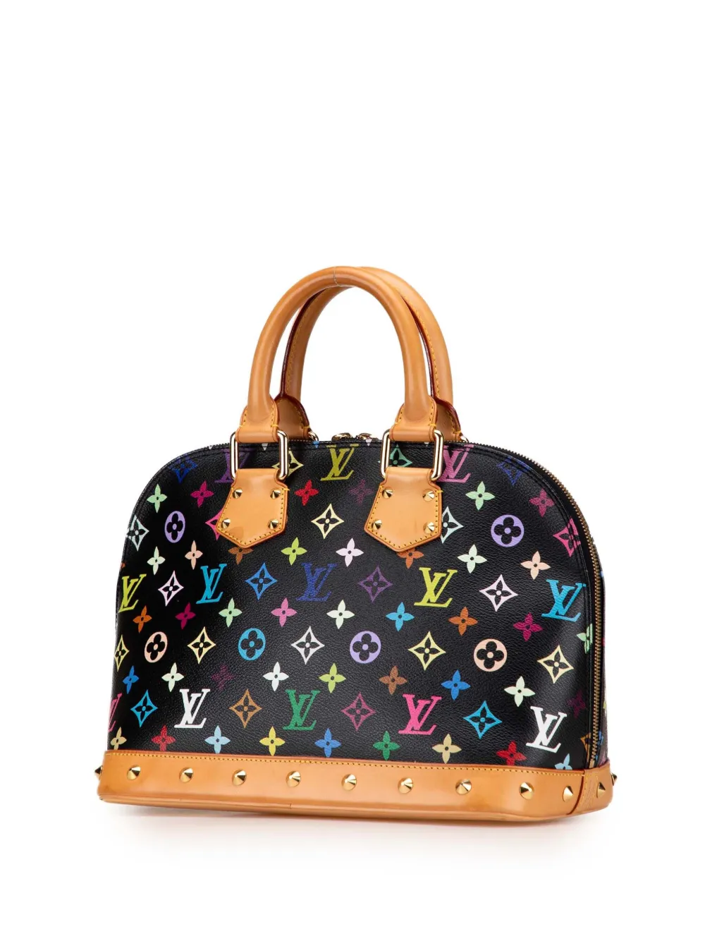 Pre-owned Louis Vuitton 2003 Monogram Multicolore Alma Pm Handbag In Black