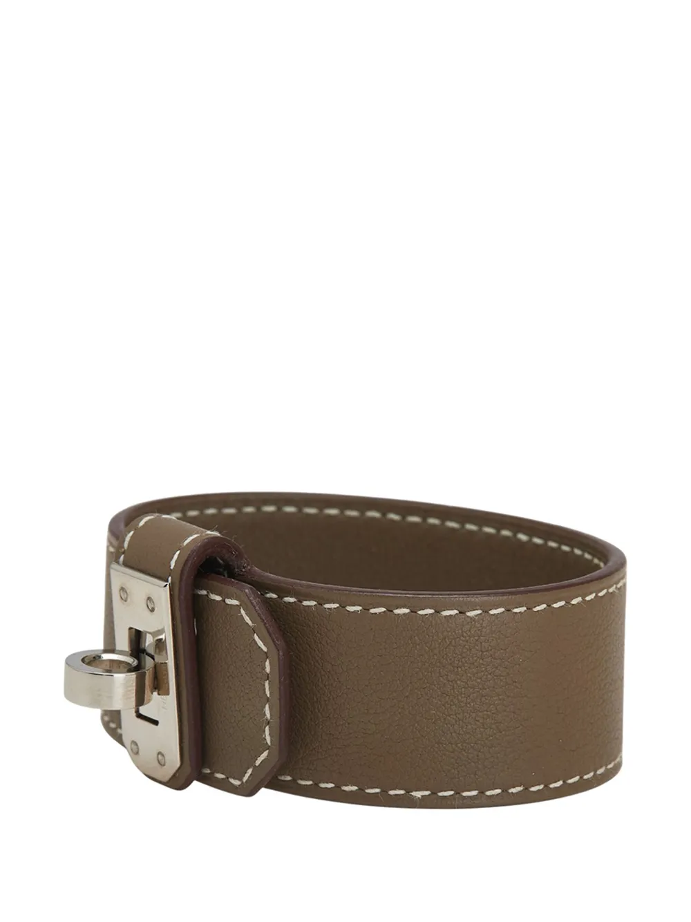 Pre-owned Hermes 2023 Small Chevre Chamkila Kelly Twist Bracelet Costume Bracelet In Brown
