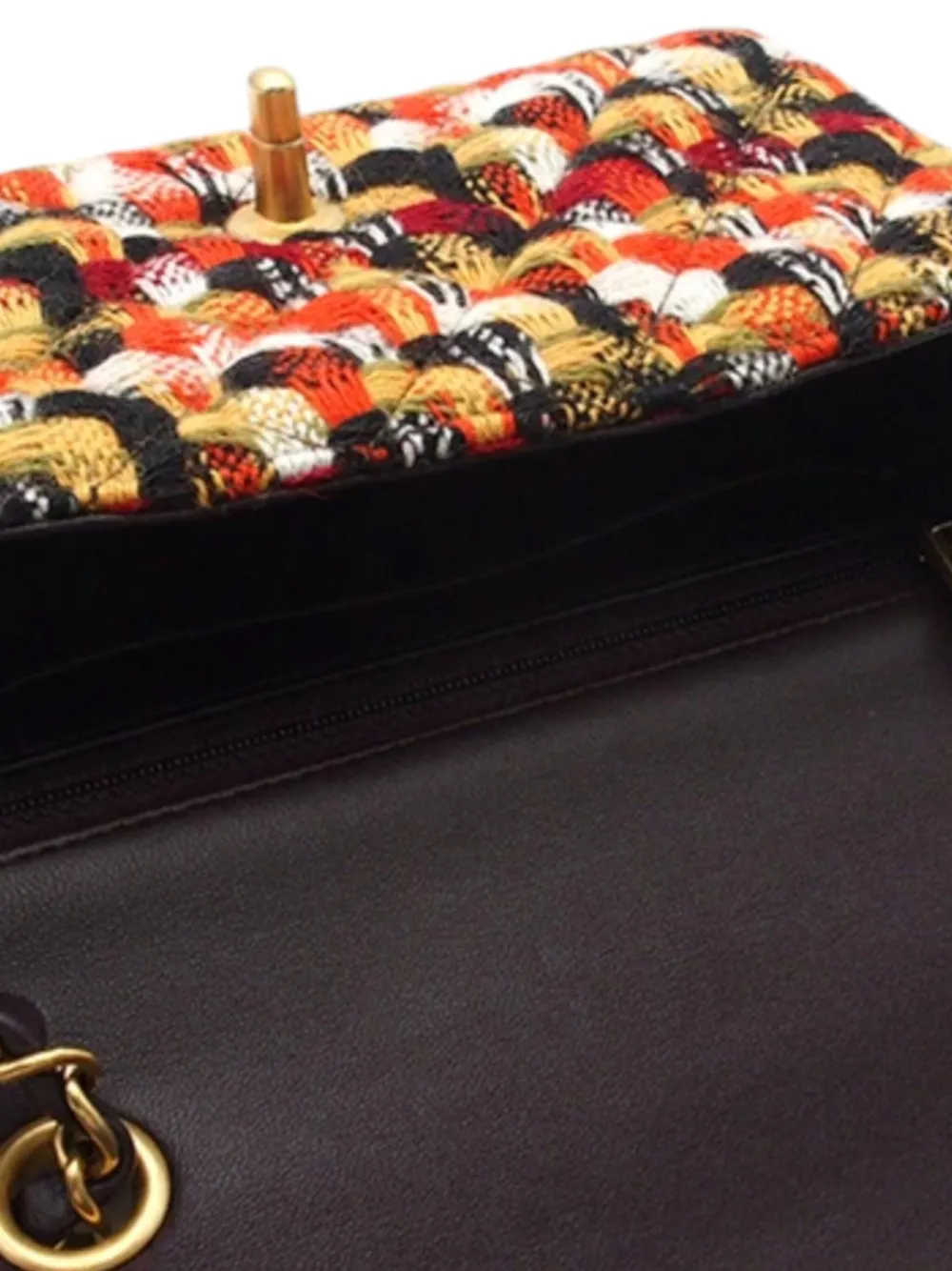 Pre-owned Chanel 2021-2025 Mini Rectangular Classic Tweed Single Flap Crossbody Bag In Multi