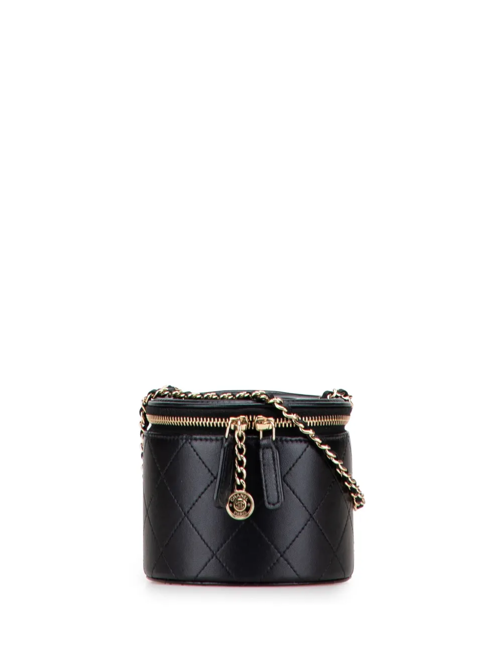 CHANEL Pre-Owned 2020 Quilted Lambskin Chain and Charm Case vanity bag CHANEL Pre-Owned 2020 Quilted Lambskin Chain and Charm Case vanity bag