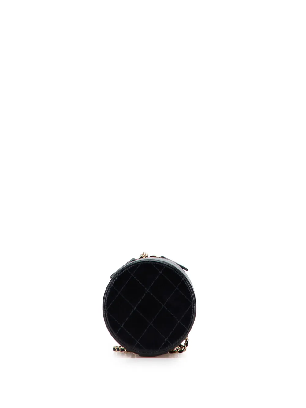 Pre-owned Chanel 2020 Quilted Lambskin Chain And Charm Case Vanity Bag In Black