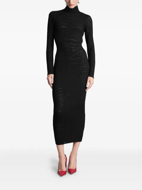 Balmain vestido midi con espalda abierta