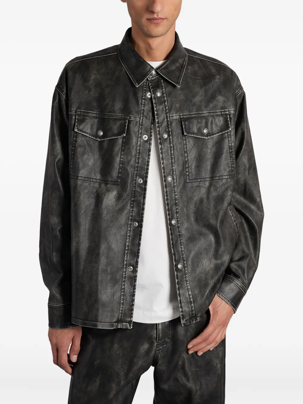 Palm Angels sobrecamisa con botones | negro | Image 1