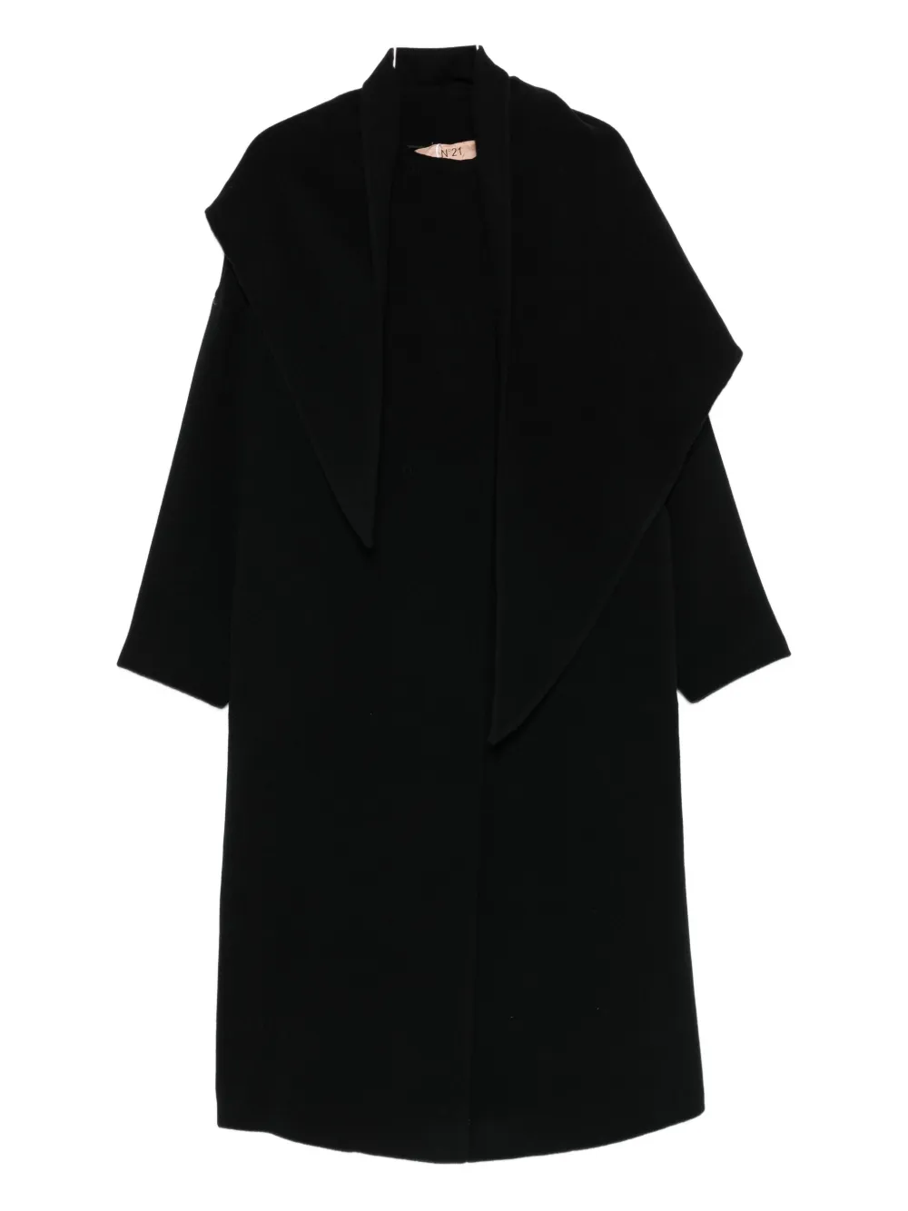 N°21 Front-button Coat In Black
