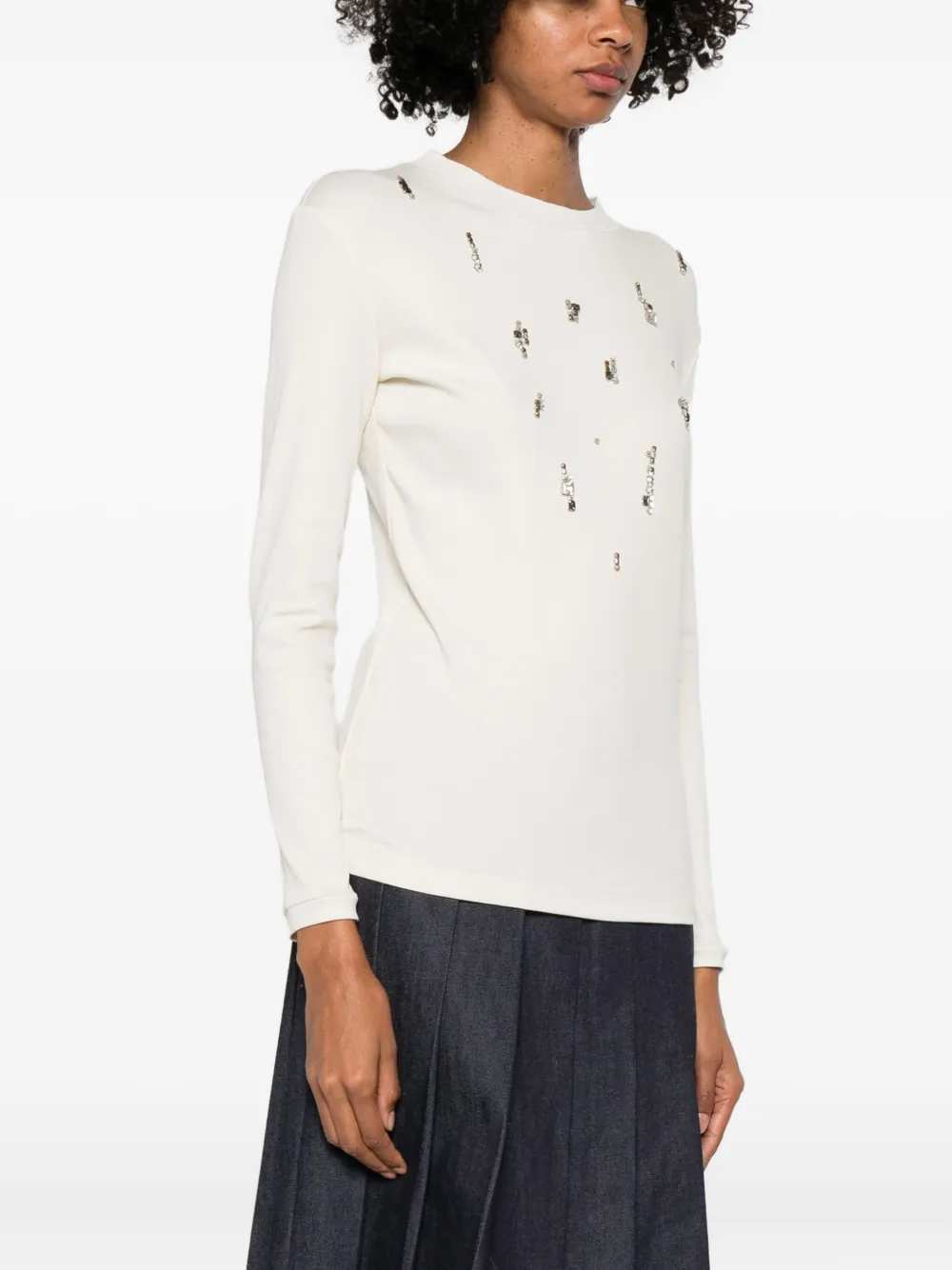 Fabiana Filippi Trui verfraaid met applicatie Wit