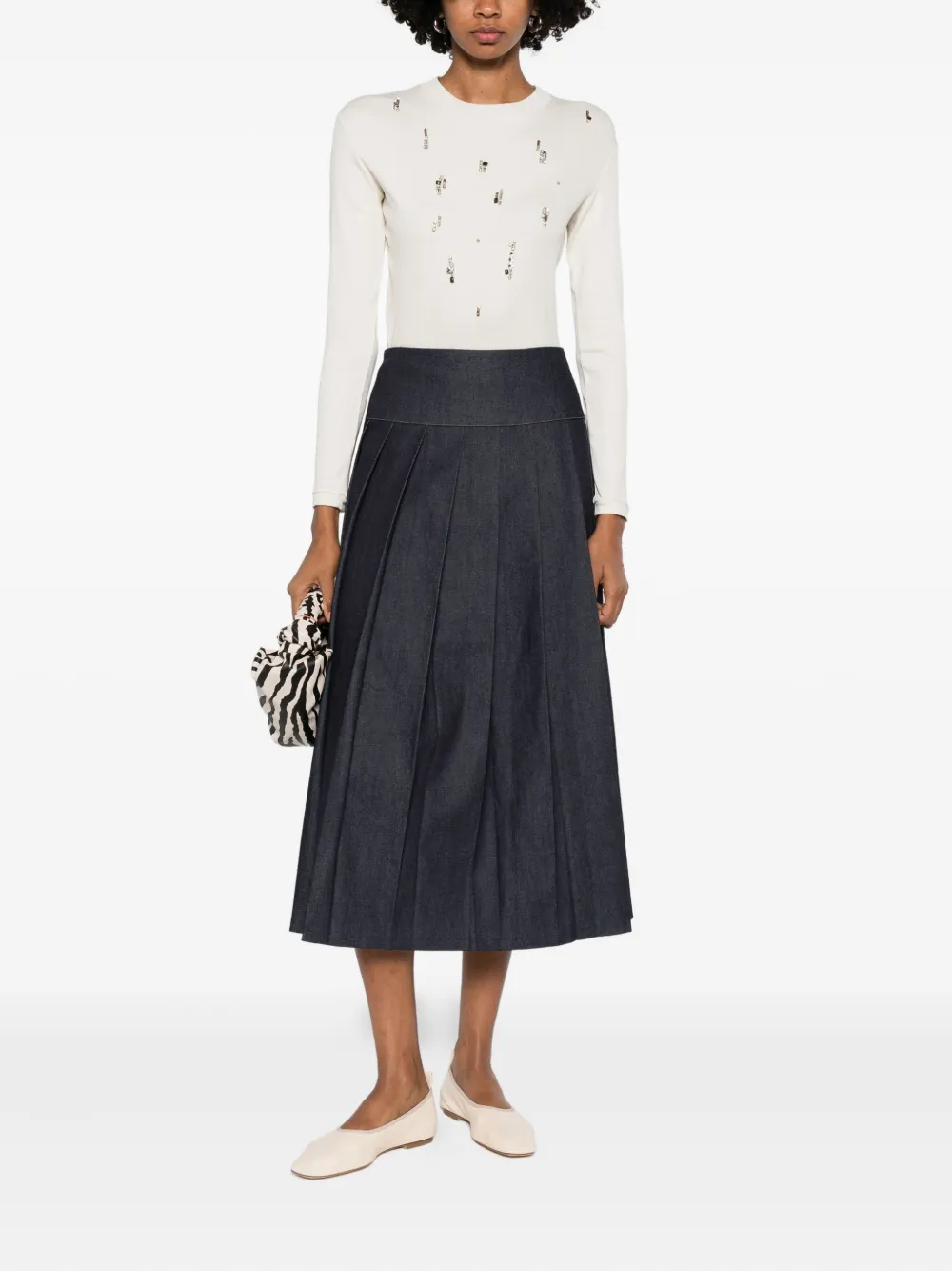 Fabiana Filippi Trui verfraaid met applicatie Wit