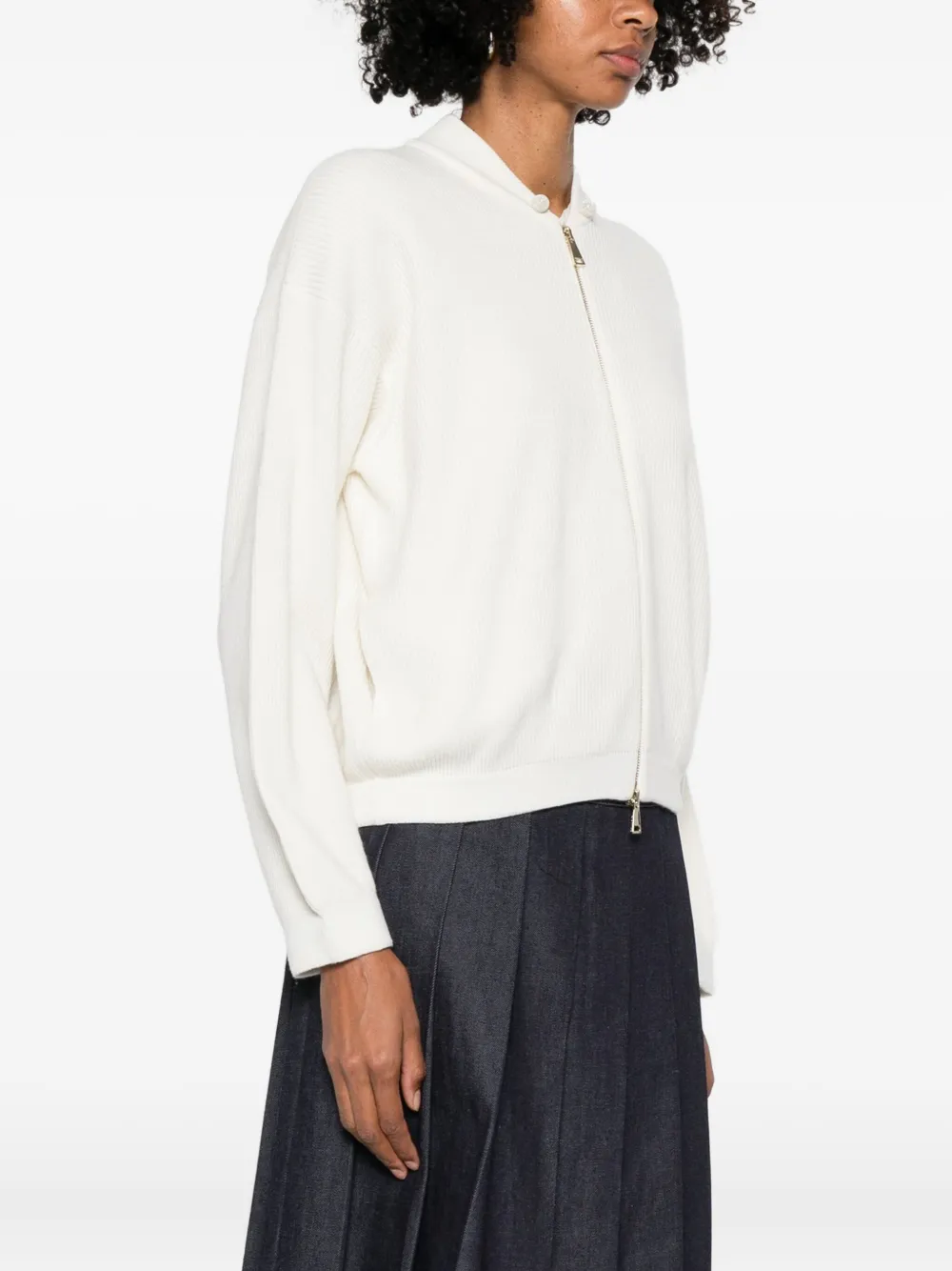 Fabiana Filippi Zip-up Cardigan In White