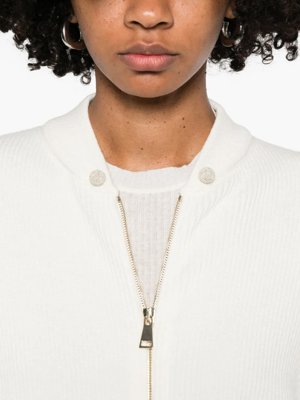 Fabiana Filippi Zip-up Cardigan In White