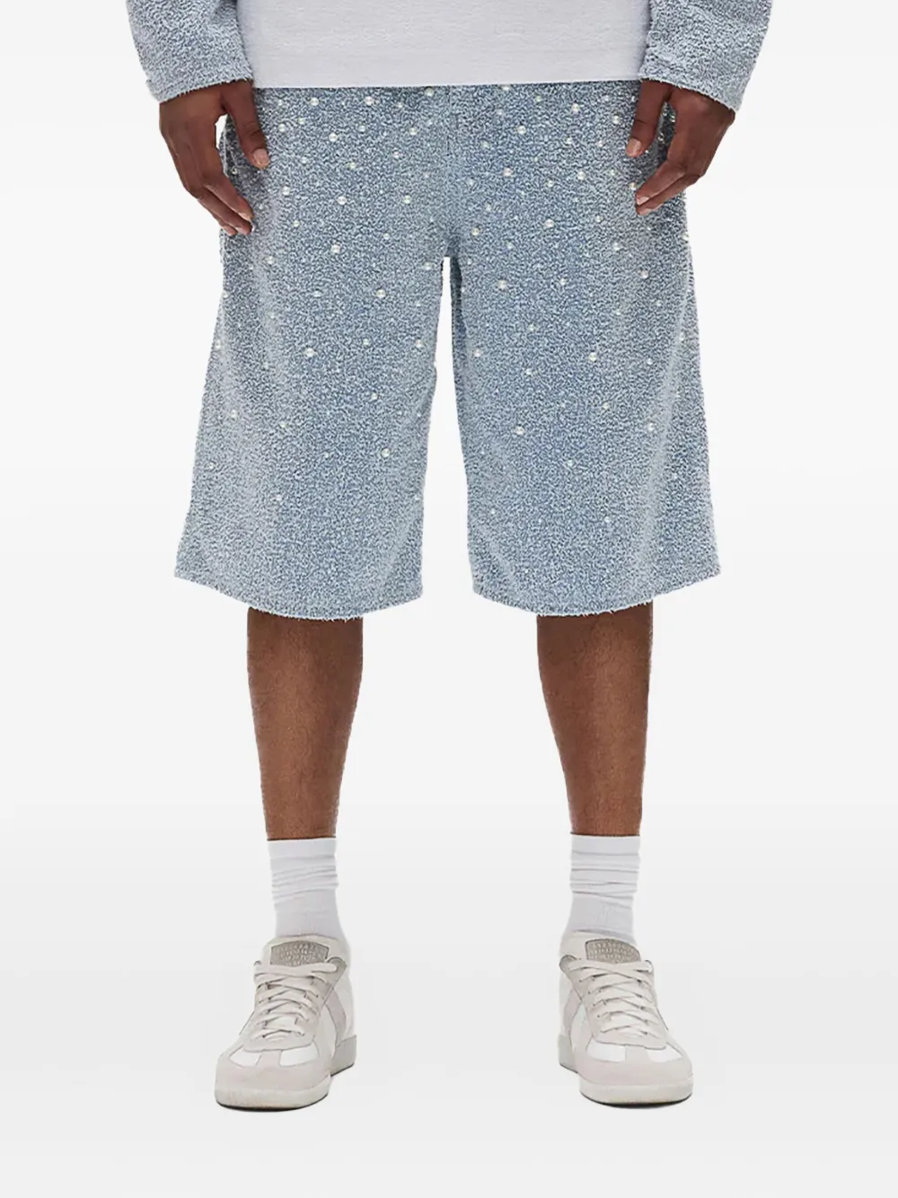 Purple Brand Shorts met pareldetail - Blauw