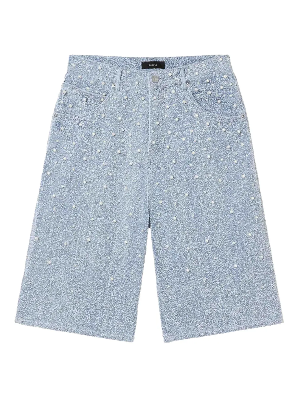 Purple Brand pearl-detailed shorts | Blue | Image 1