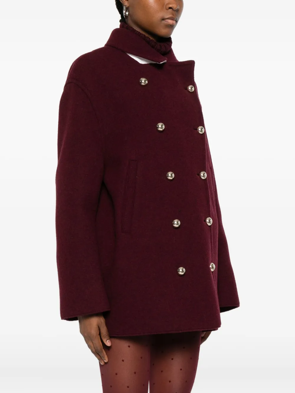 N°21 N21 Double-breasted Coat In Burgundy