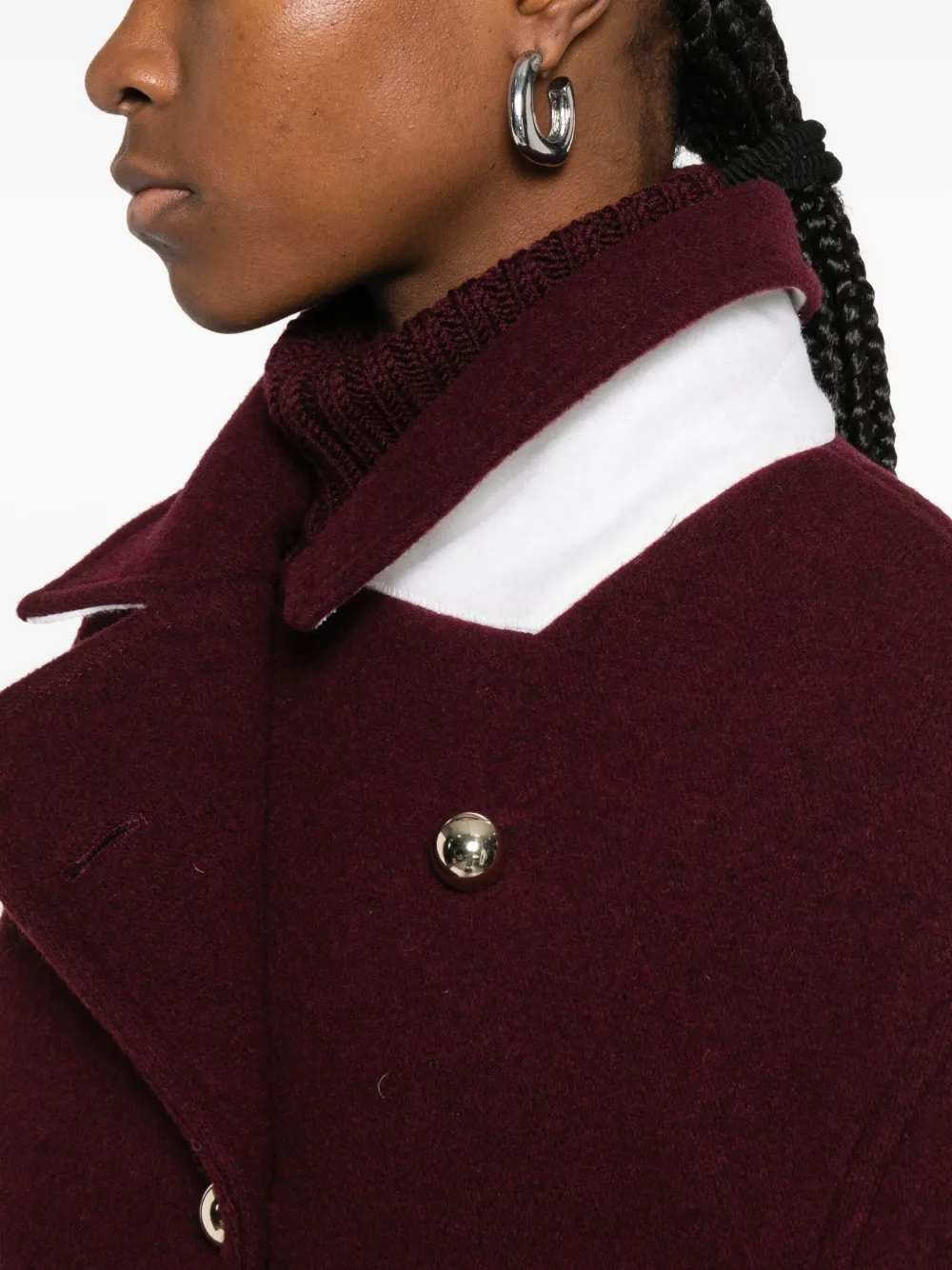 N°21 N21 Double-breasted Coat In Burgundy