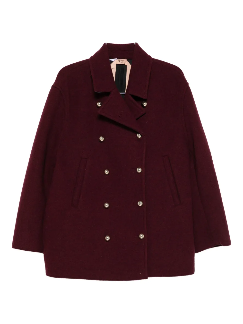 N°21 N21 Double-breasted Coat In Burgundy