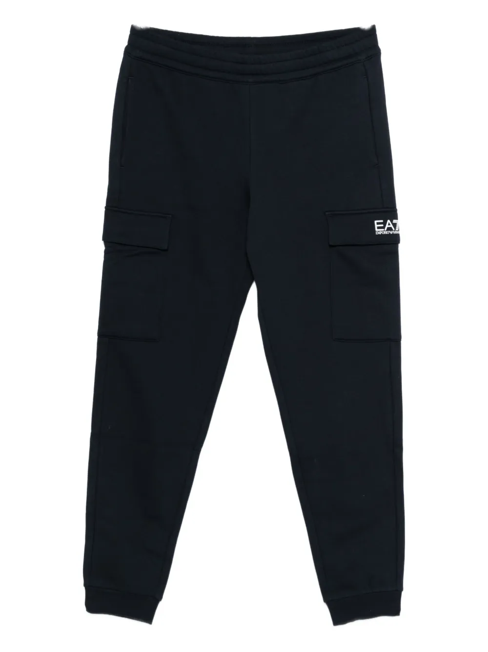 Ea7 Logo-detail Cargo Track Pants In Blue