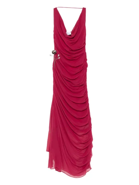 Giuseppe Di Morabito ruched floral-appliqué dress