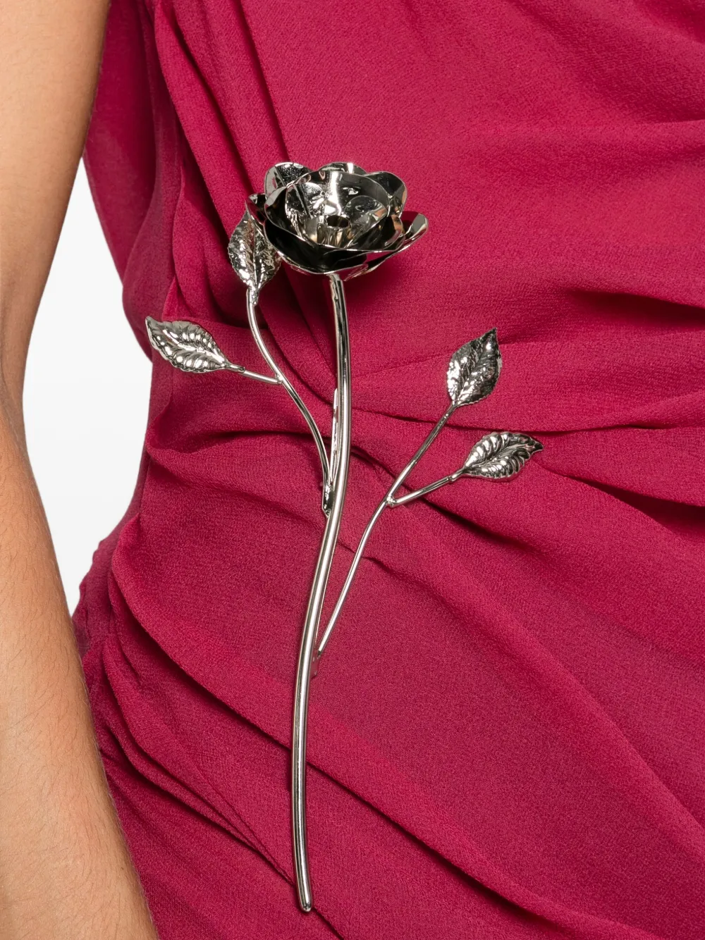 Giuseppe Di Morabito Jurk met bloemenpatch en ruches Rood