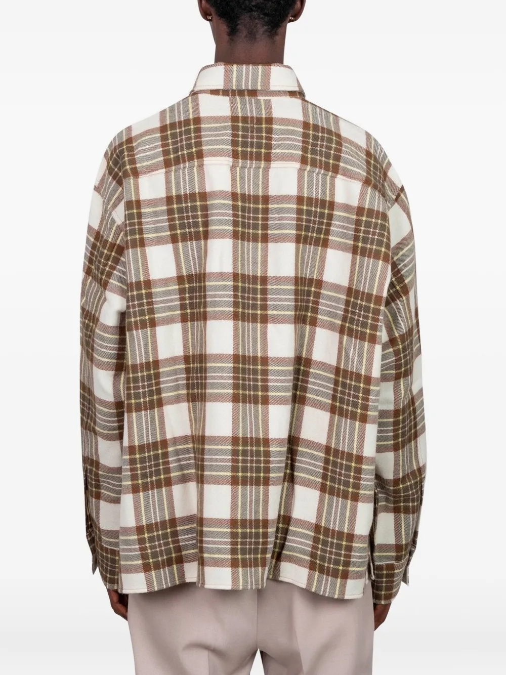 AMI Paris Ami De Coeur geruit overhemd Beige