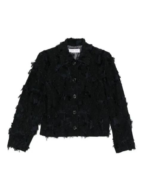 SAMSOE SAMSOE brushed-effect fringed jacket