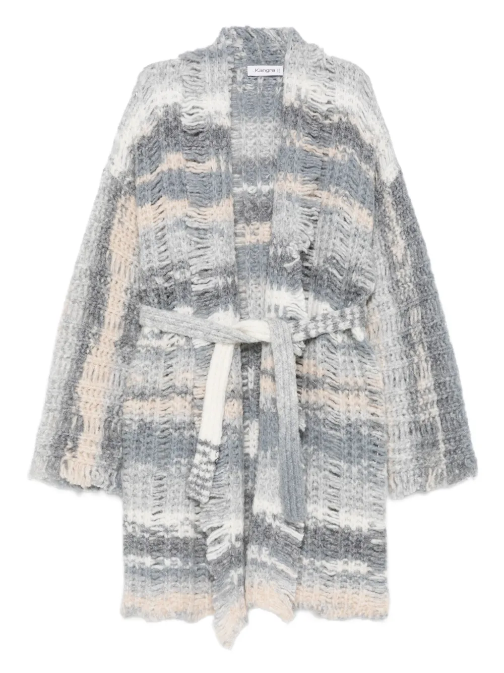 Kangra cárdigan con flecos y cinturón | gris | Image 1
