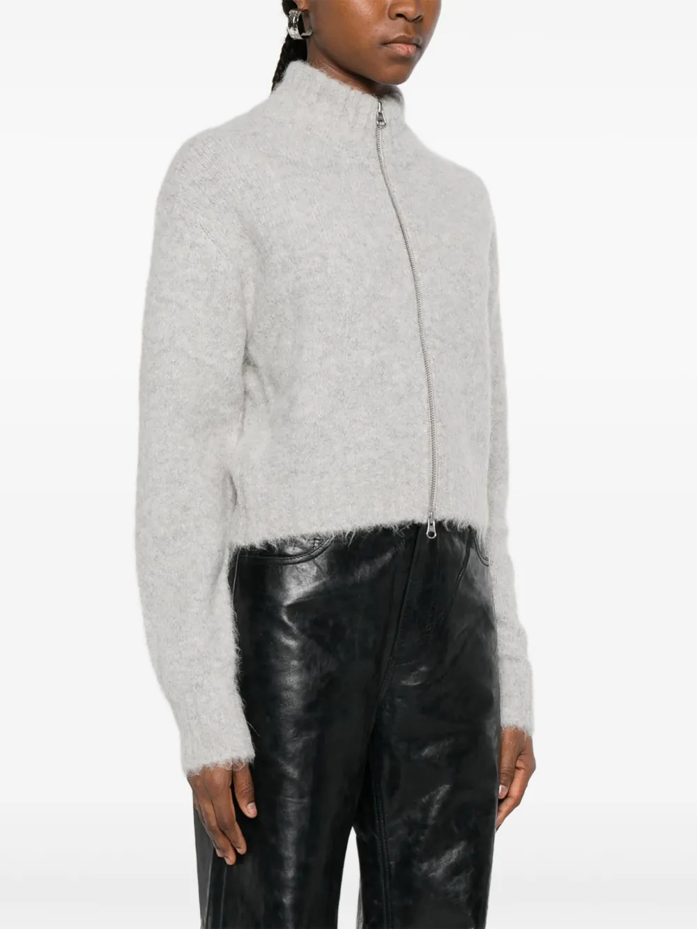 SAMSOE Vest met hoge hals en rits Grijs