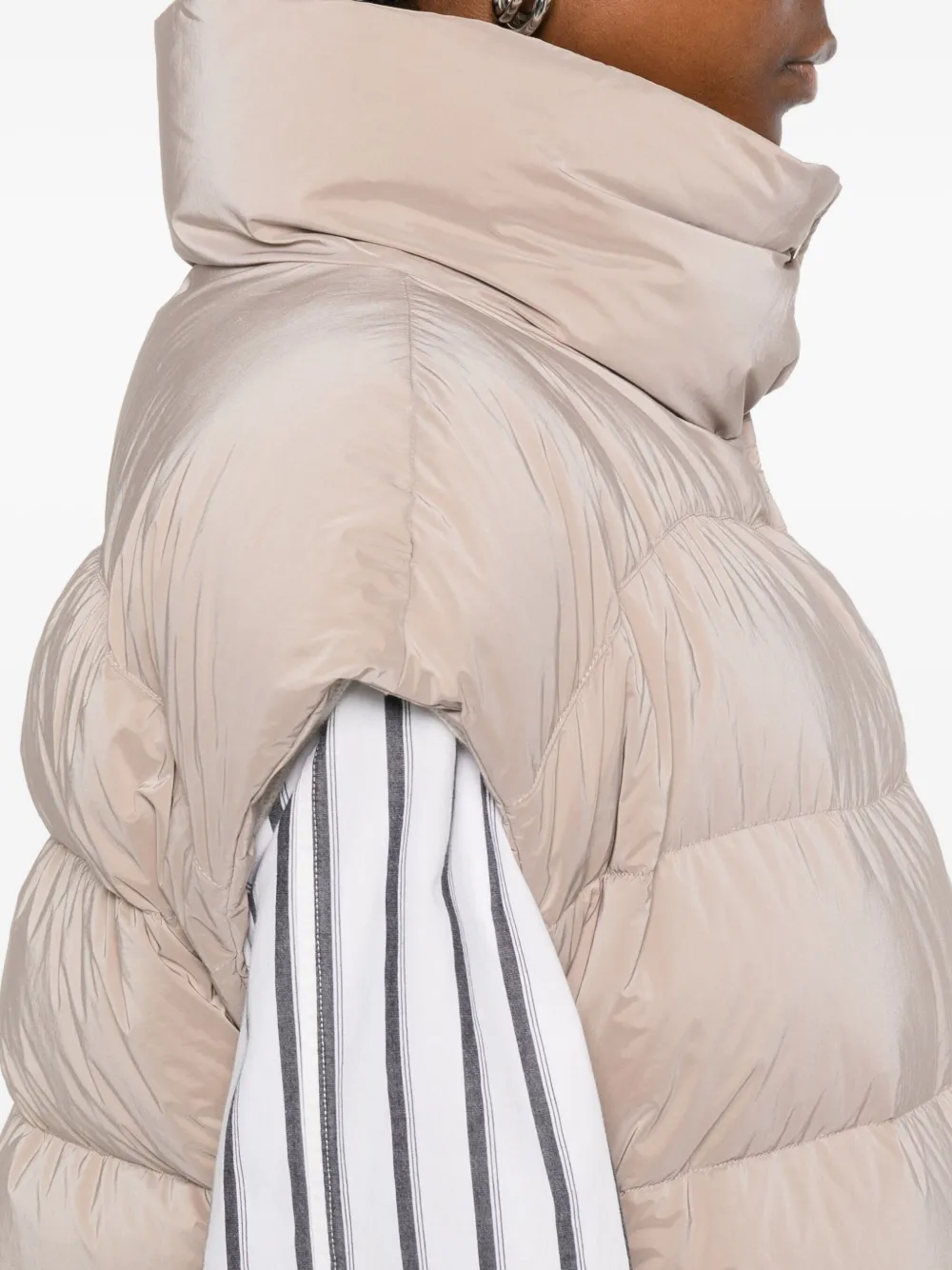 Moorer Jack met kapmouwen en hoge hals Beige