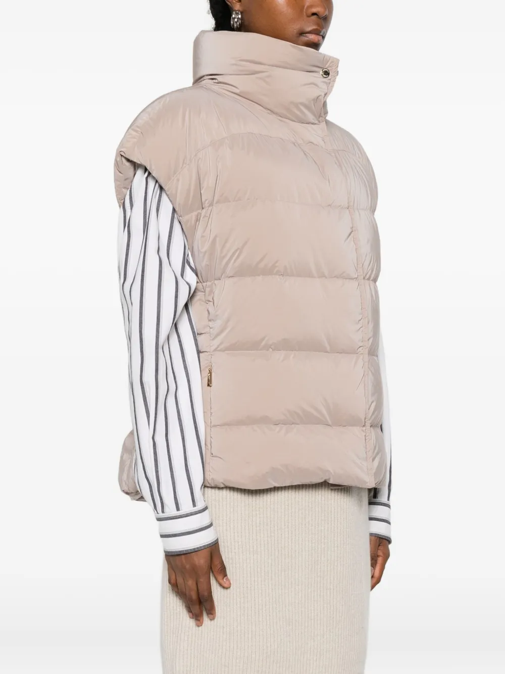 Moorer Jack met kapmouwen en hoge hals Beige