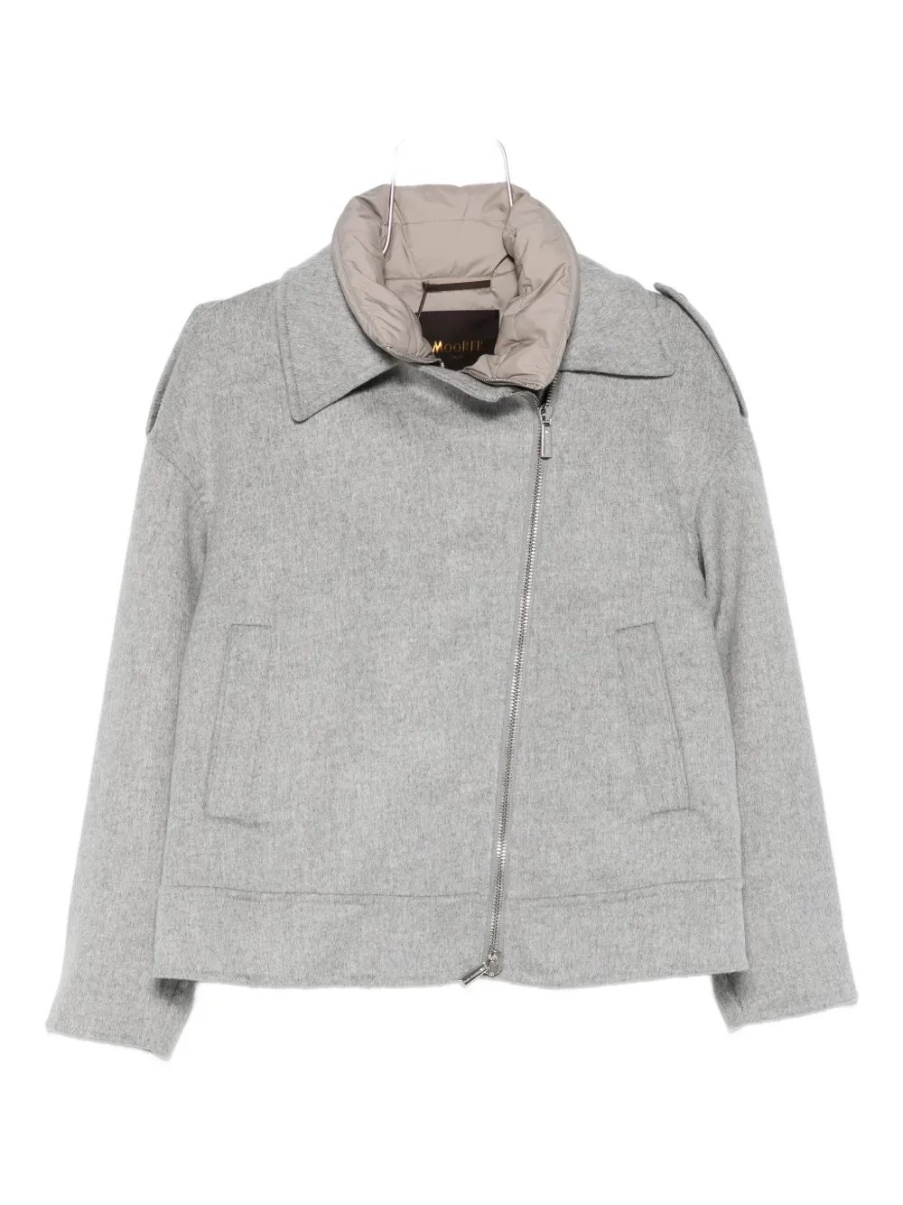 Moorer Zip-up Wool Jacket In Gray