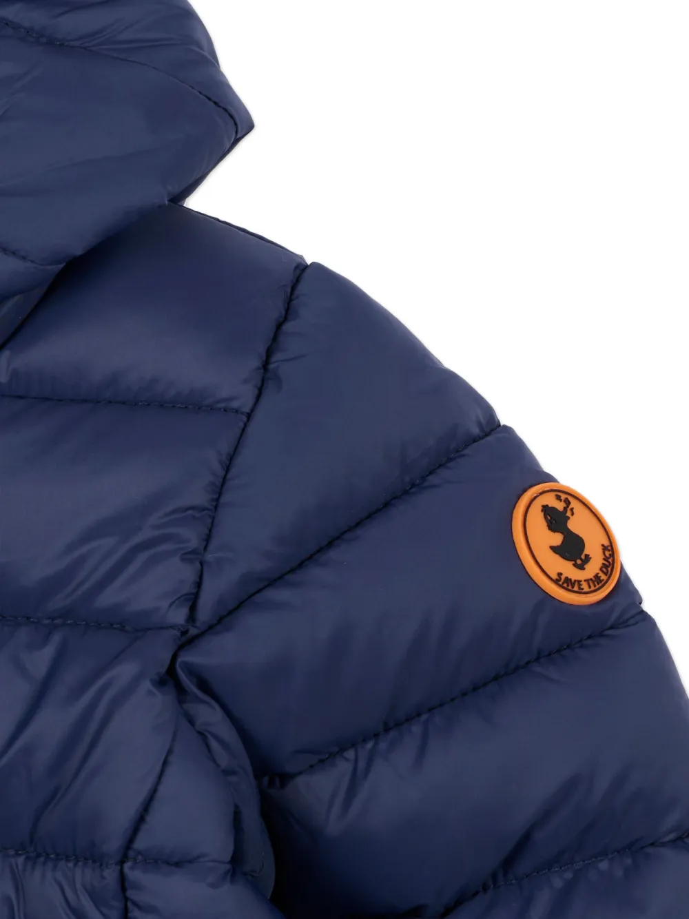 Save The Duck Logo-patch Padded Jacket In Blue