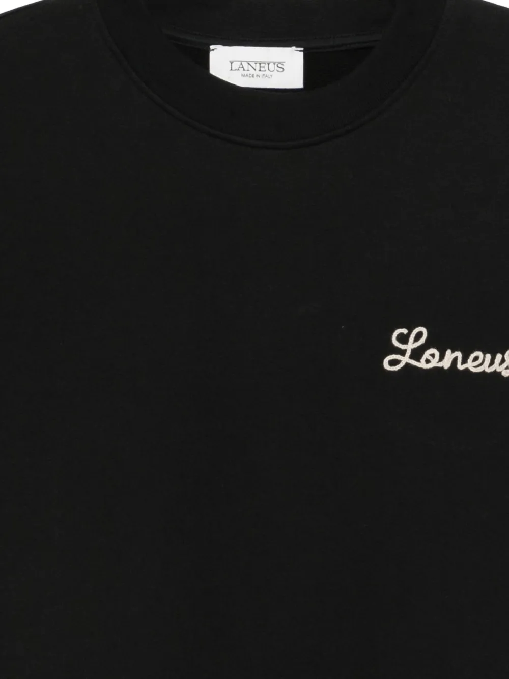 Laneus Sweater met geborduurd logo Zwart