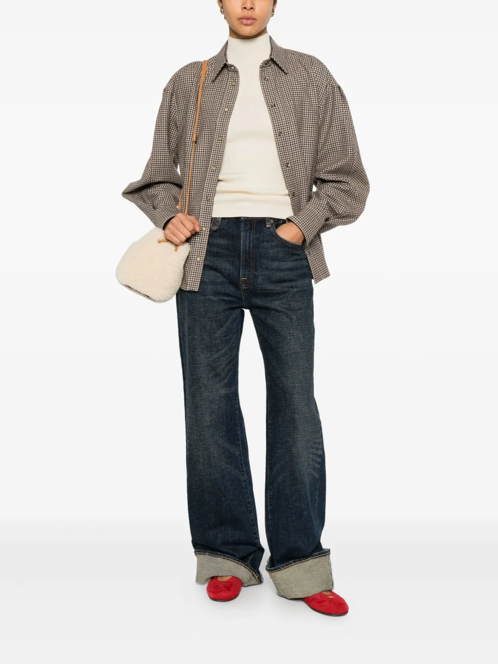 Maison Kitsuné Top met col Beige