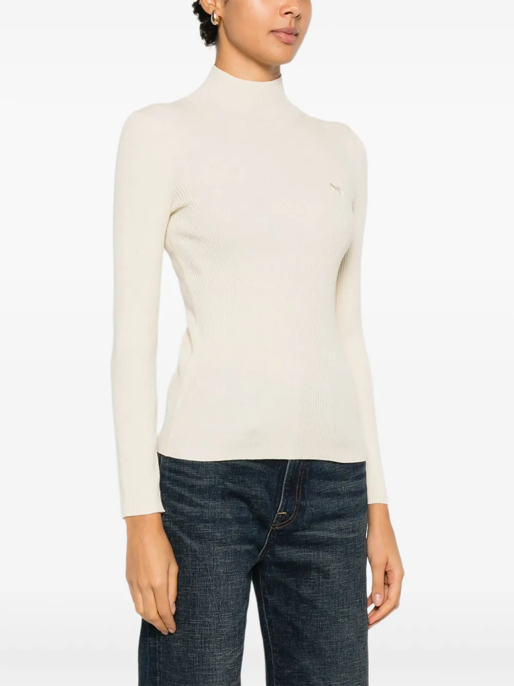 Maison Kitsuné Top met col Beige