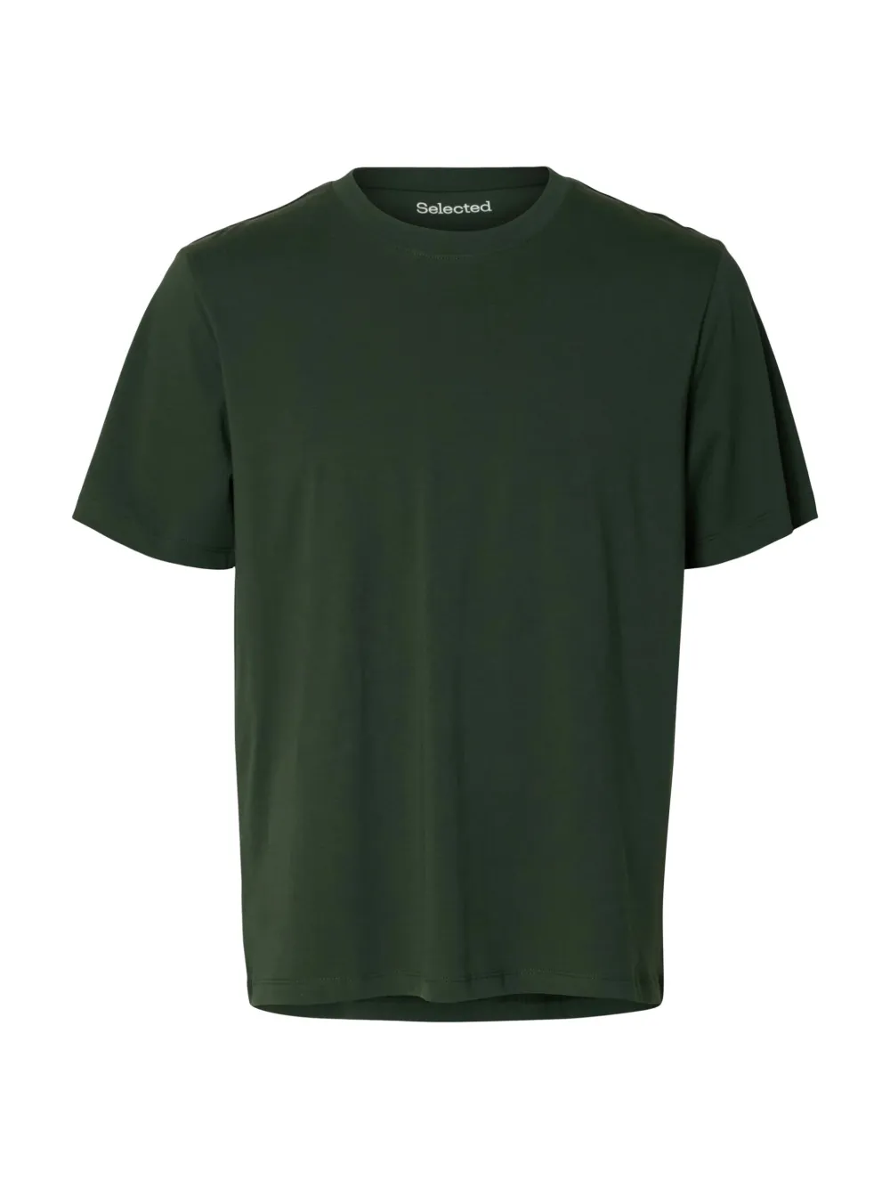 SELECTED Katoenen T-shirt - Groen