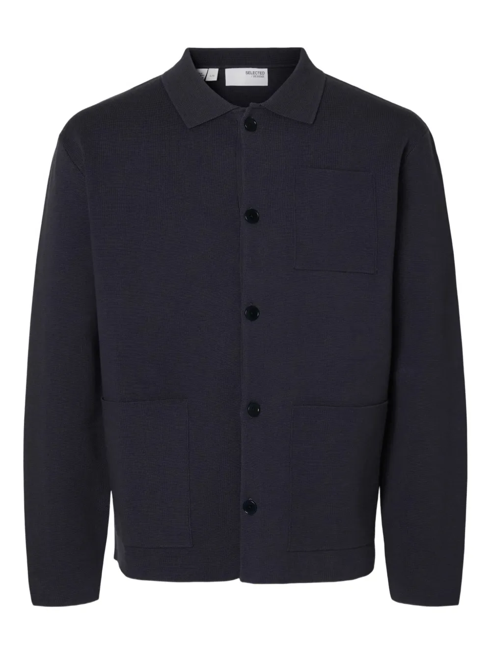 Selected Button-up Cardigan In Blue