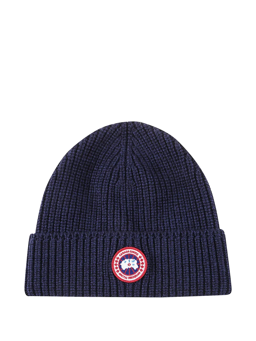 Canada Goose ribbed logo-patch beanie Blauw