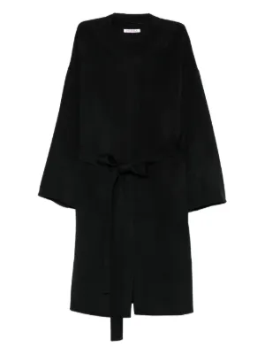 Burberry Reversible Wool Wrap Coat | Black | FARFETCH