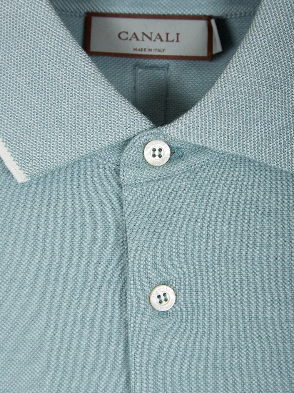 Canali Poloshirt met contrasterende afwerking Blauw