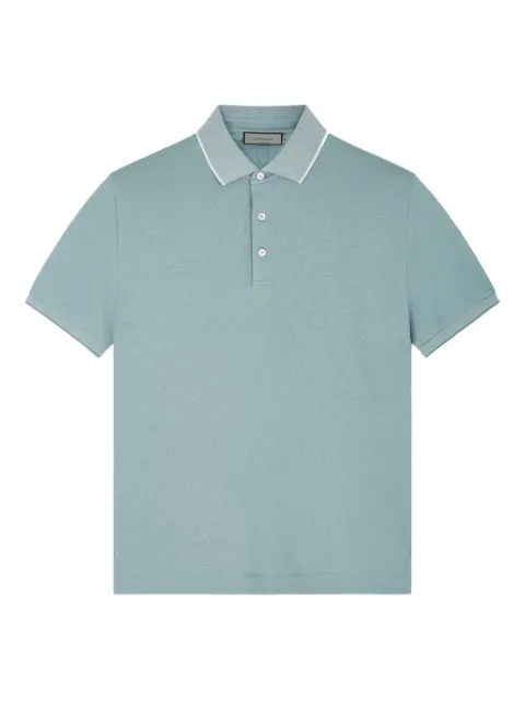 Canali contrast-trim piqué polo shirt