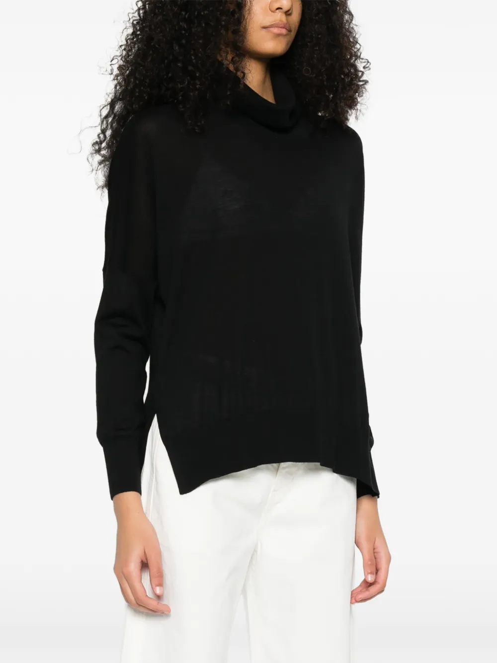  Gran Sasso Roll-neck Sweater - Black 