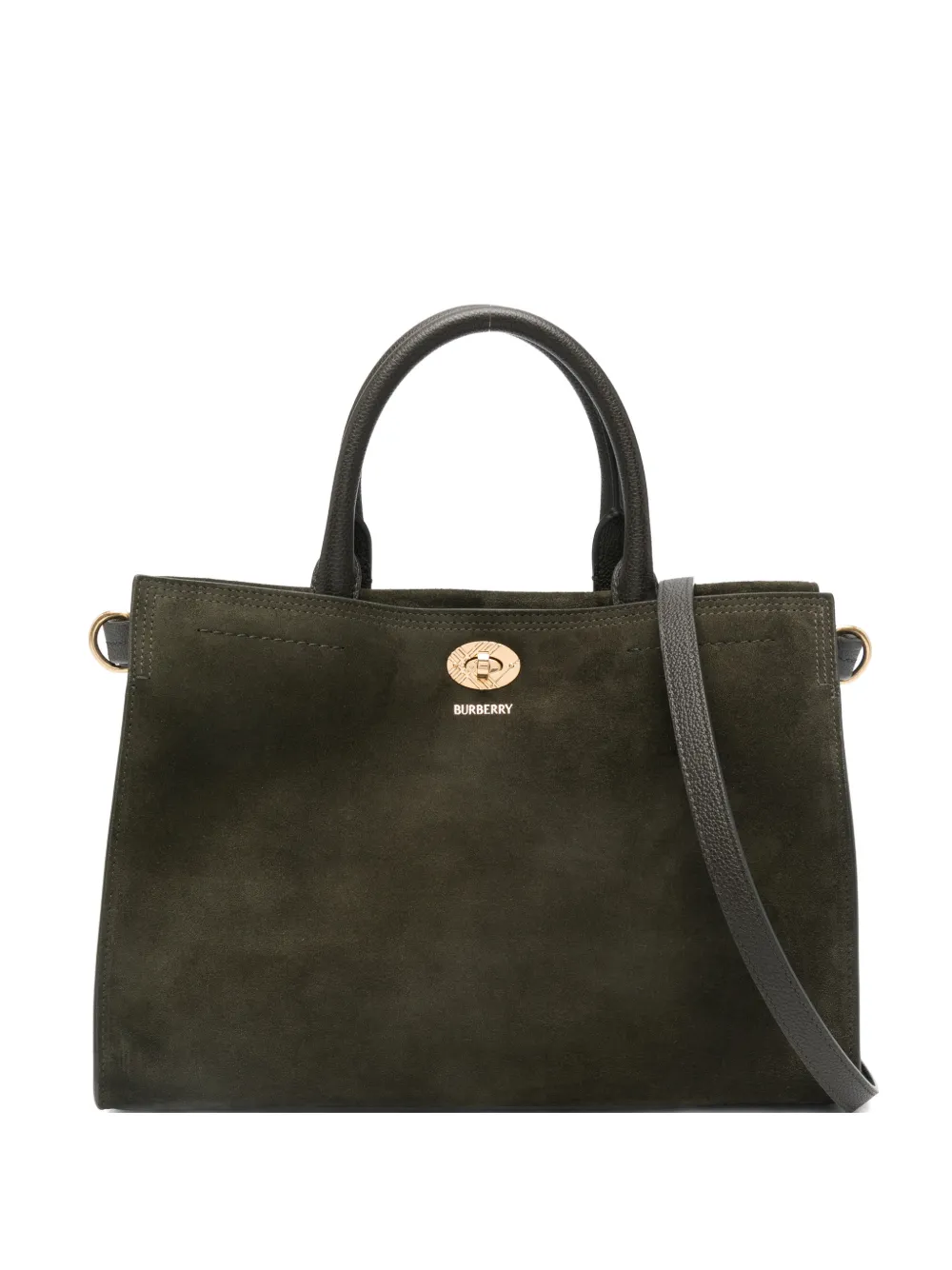 Burberry small Cotswolds suede tote bag - Verde