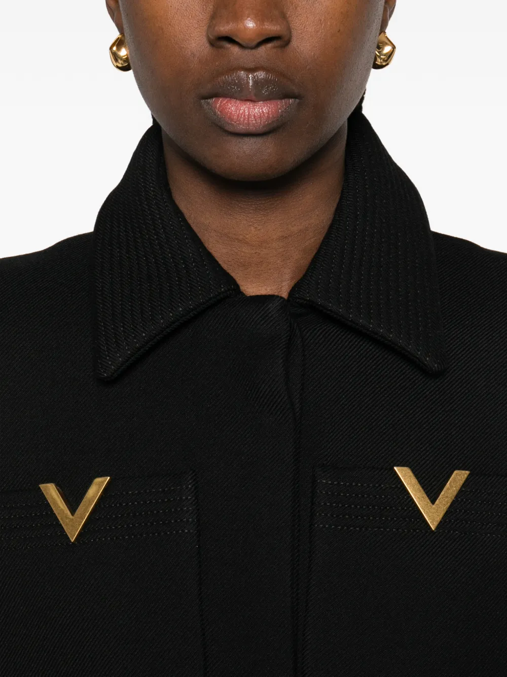 Valentino Garavani Pak met enkele rij knopen en logodetail Zwart